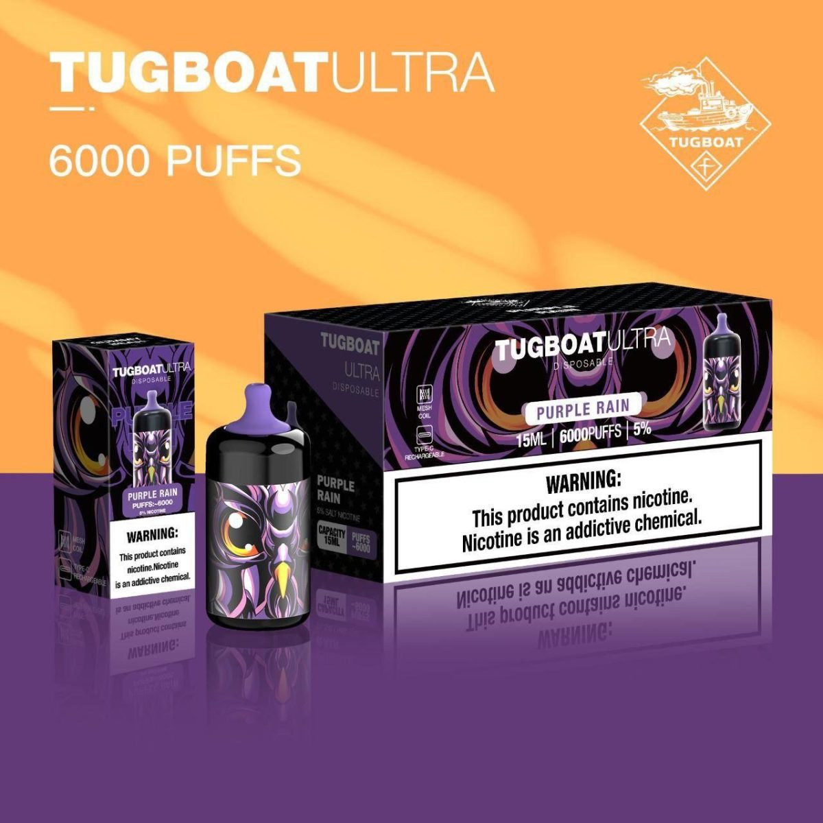 Tugboat Ultra 6000 Puffs Disposable Vape Rechargeable