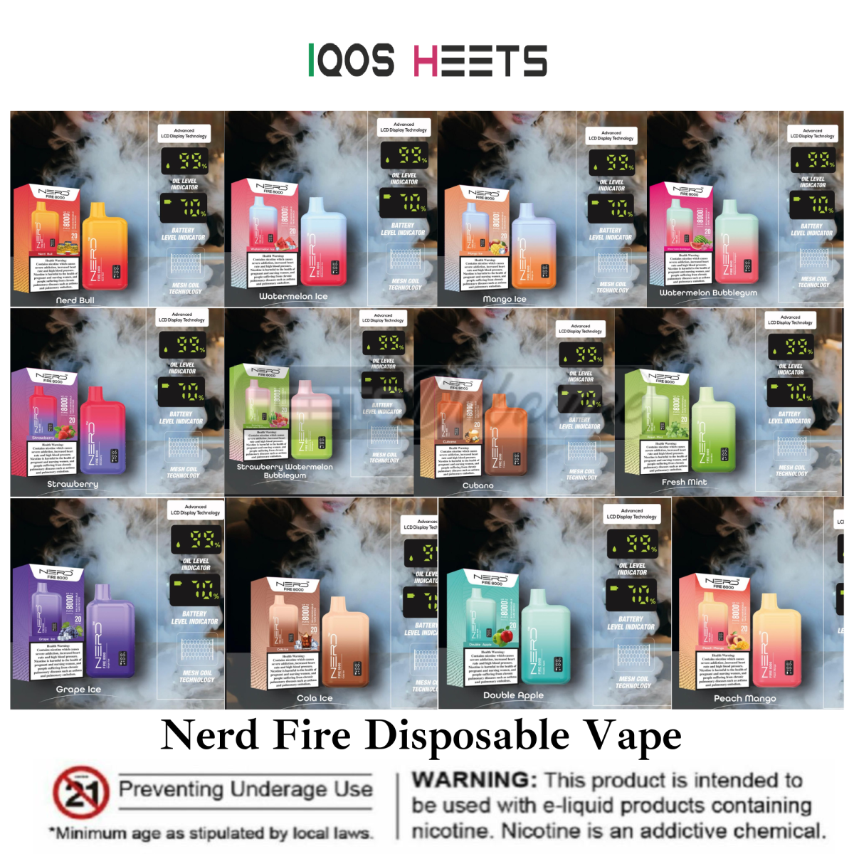 Nerd Fire 8000 Puffs Disposable 2% Nicotine